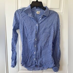 J.Crew factory Blue Gingham Button-Up Shirt